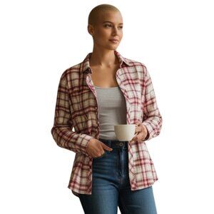 Banana Republic Soft Washed Flannel Shirt Women's Size Small